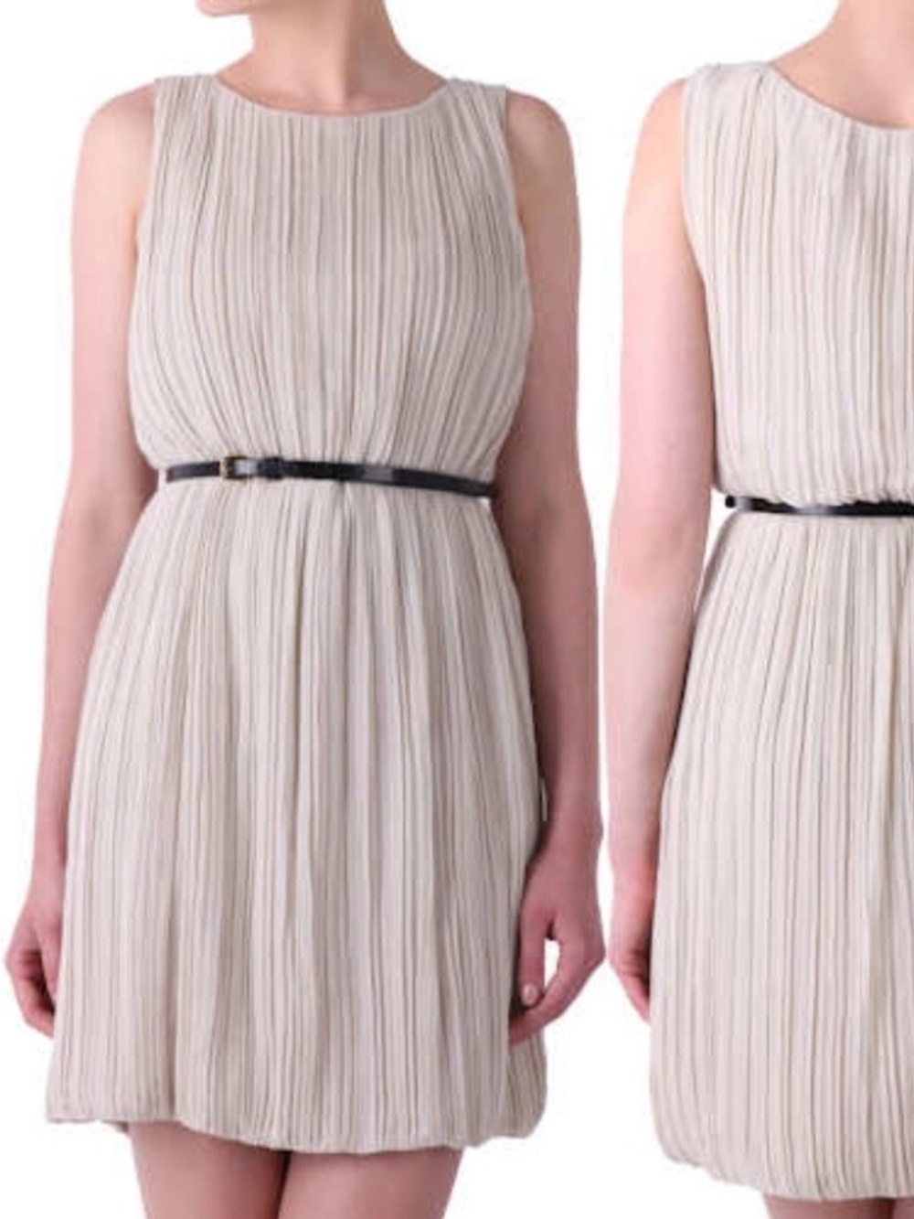 THEORY Pleated Silk Blouson Dress w/ Bubble Hem EUC/sz 6